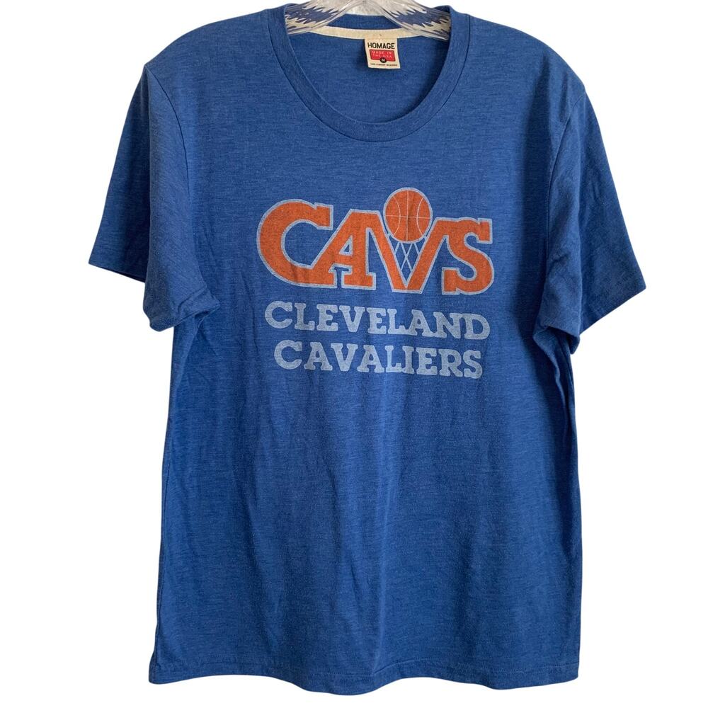 Homage USA Cleveland Cavaliers Mens Medium Blue Short Sleeve Cotton Tee Shirt
